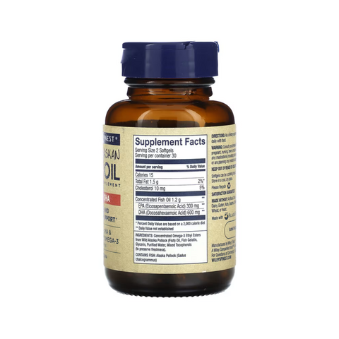 Wild Alaskan Fish Oil Peak DHA, 60 Softgels