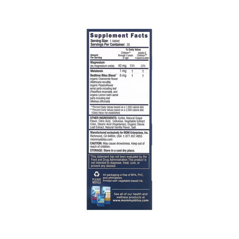 Kids Sleep Melatonin + Magnesium Natural Grape 35 Chewable Tablets