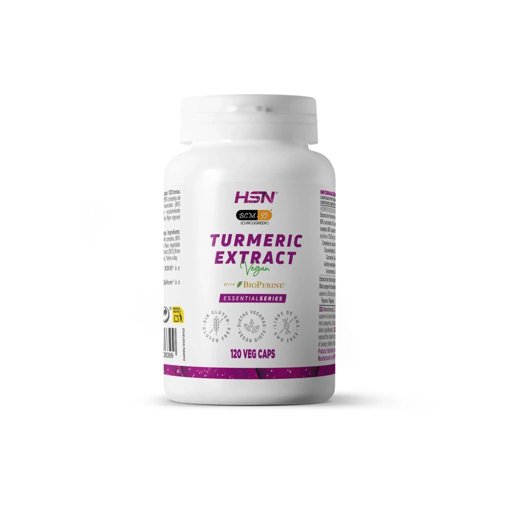 Turmeric Extract (25:1), 500MG, 120 Veg Capsules (BCM-95®) + BioPerine®