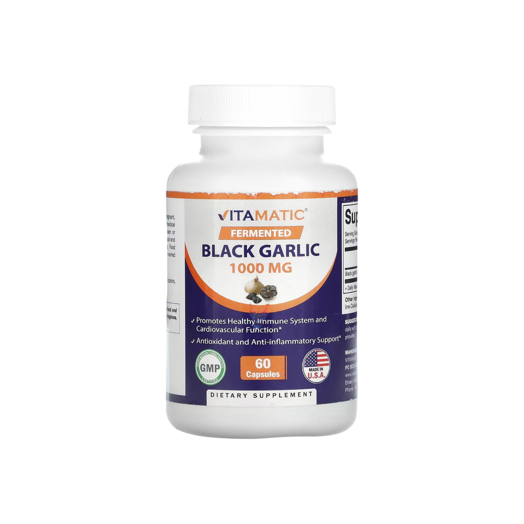 Fermented Black Garlic, 60 Capsules (500 mg per Capsule)