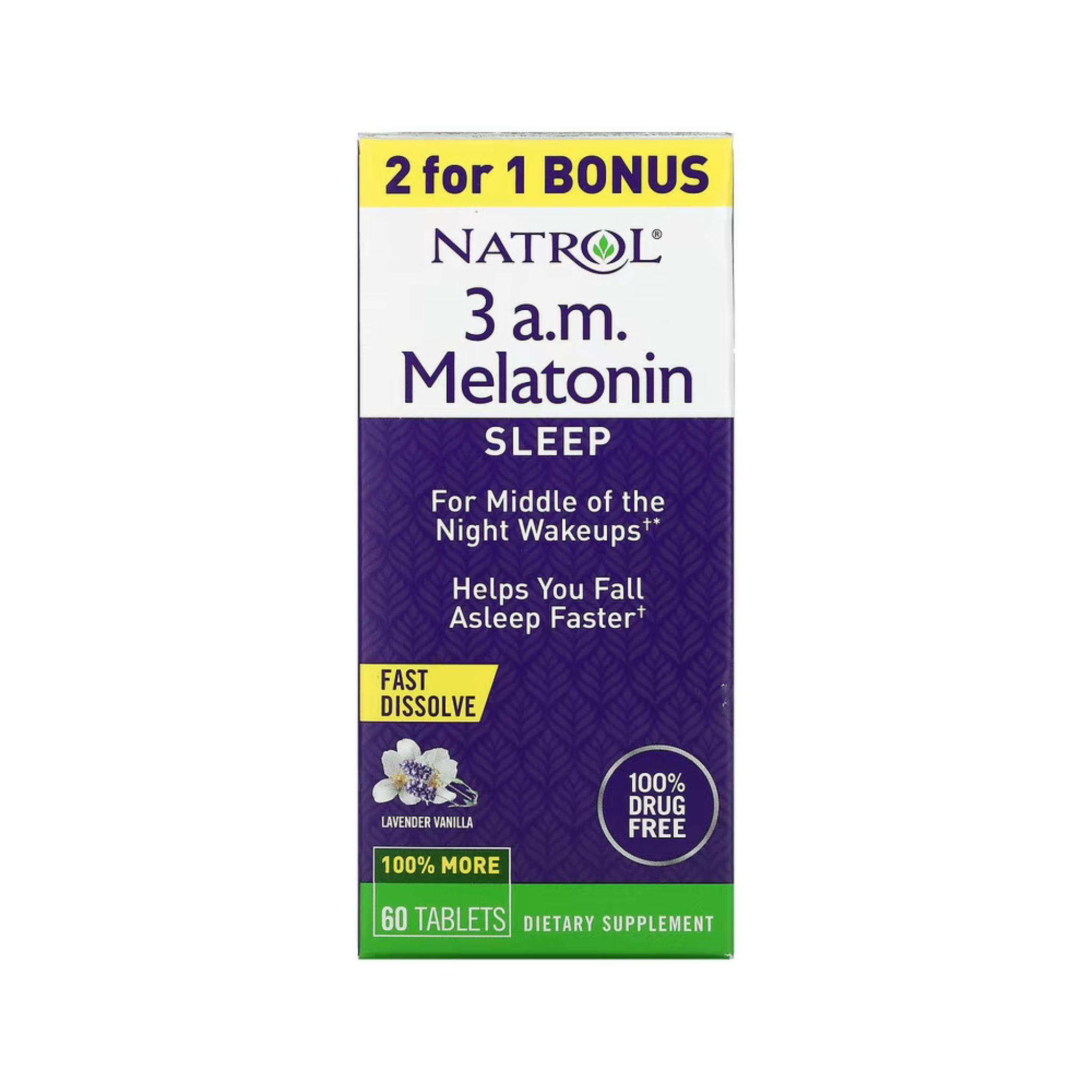 3 A.M. Melatonin,Sleep,Lavander Vanilla 60 Tabs