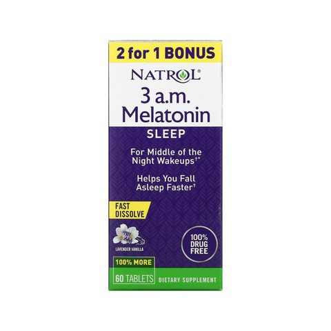 3 A.M. Melatonin,Sleep,Lavander Vanilla 60 Tabs
