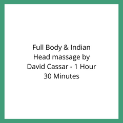Full Body & Indian Head massage by David Cassar - 1 Hour 30 Minutes