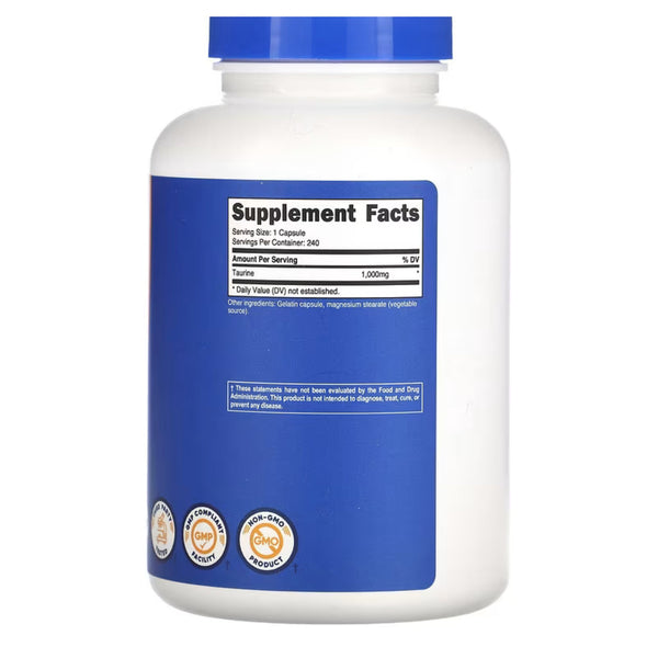 Taurine, 1000mg, 240 Capsules