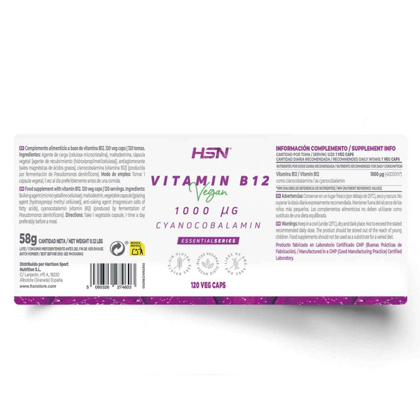 Vitamin B12 (Methylcobalamin) 1000MCG, 120 Veg Capsules