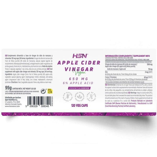 Apple Cider Vinegar, 650mg, 120 Vegetable Capsules