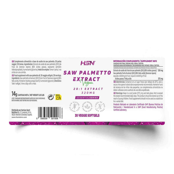 Saw Palmetto Extract (20:1), 320MG, 30 Softgels