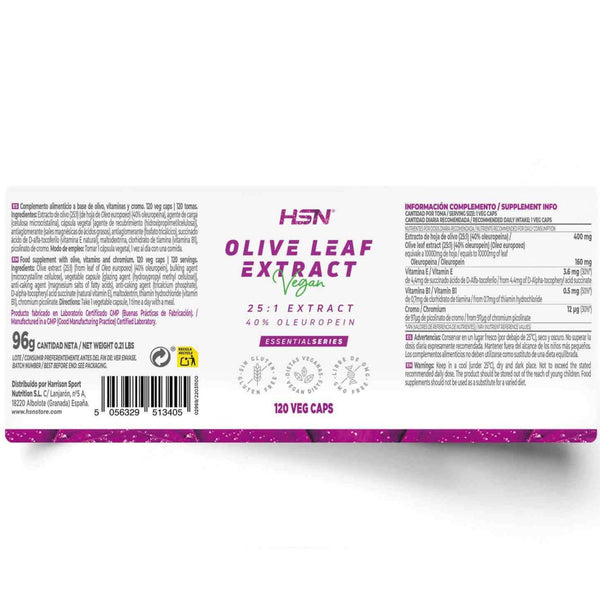 Olive Leaf Extract (25:1), 400mg, 120 Vegetable Capsules