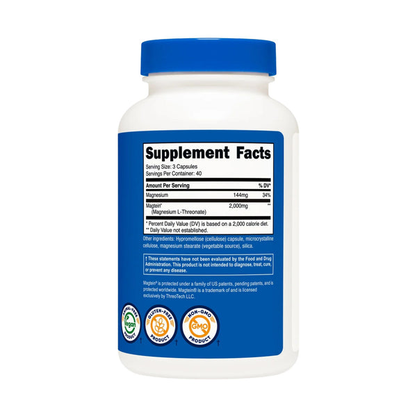 Magtein®, Magnesium L-Threonate, 90 Capsules (666 mg per Capsule)