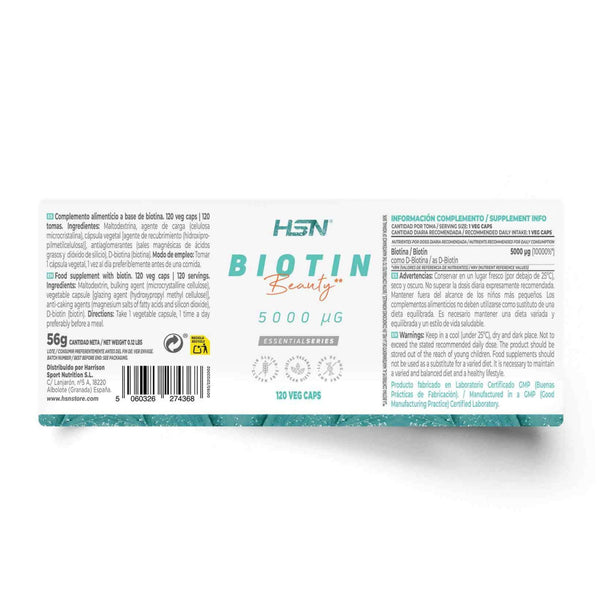 Biotin, 5000MCG, 120 Veggie Capsules