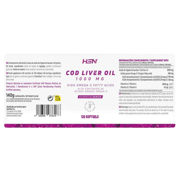 Cod Liver Oil, 1000MG, 120 Softgels