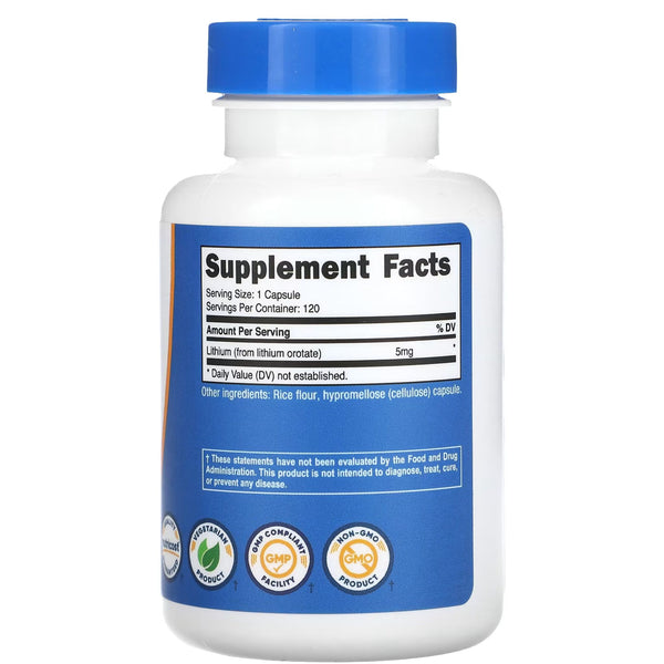 Lithium Orotate, 5MG, 120 Capsules