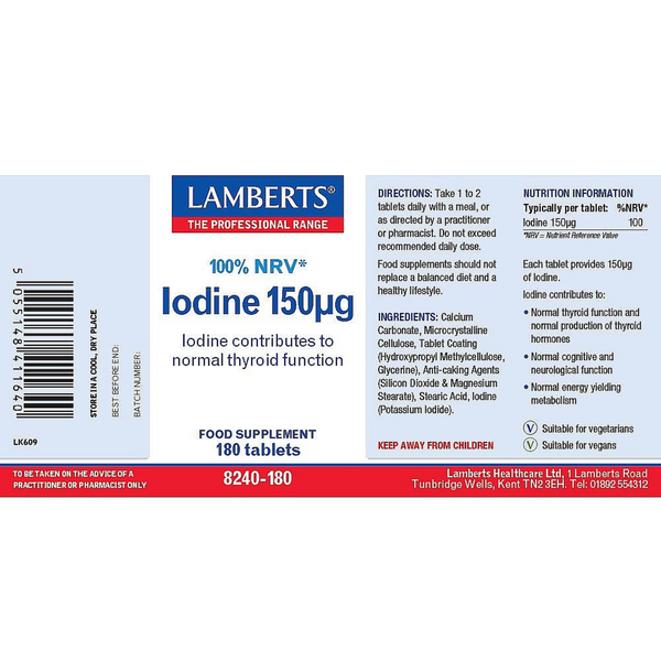 Iodine 150ug 180 Tablets