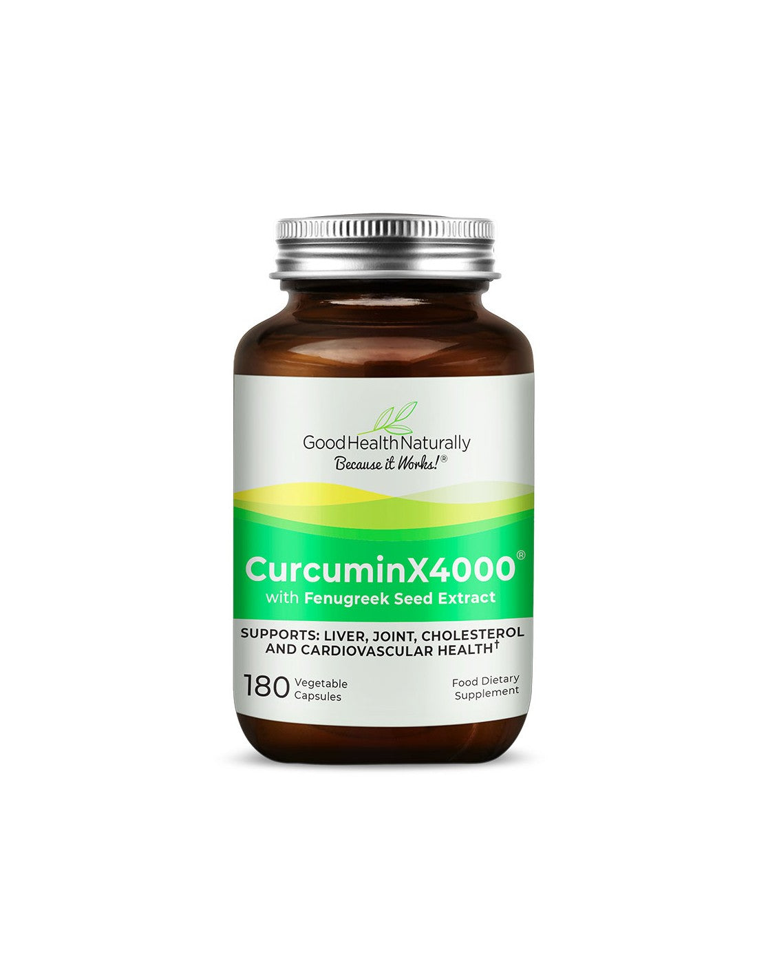 Curcumin X4000 with fenugreek Seed Extract 180 Veg Capsules